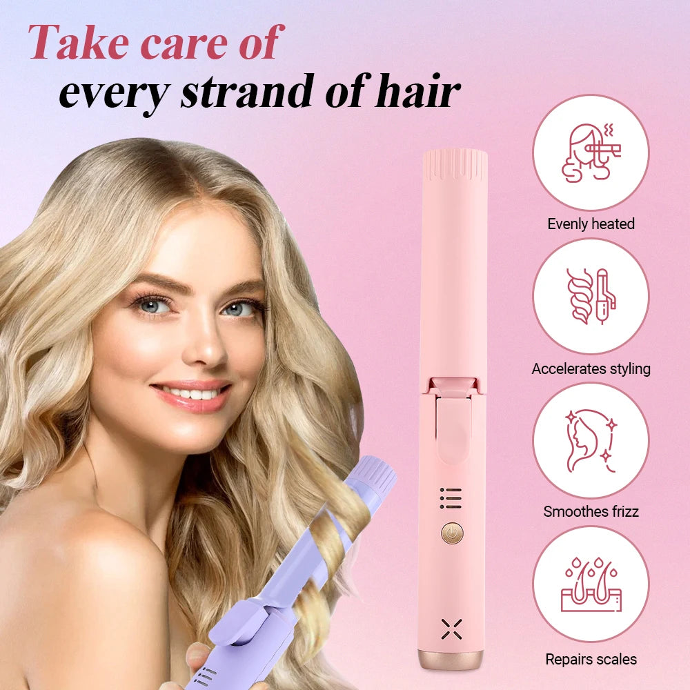 Electric Wireless Curling Iron 25mm Hair Curler For Women Girl Portable Lasting Wave Hair Styling Tools Professional Curlers