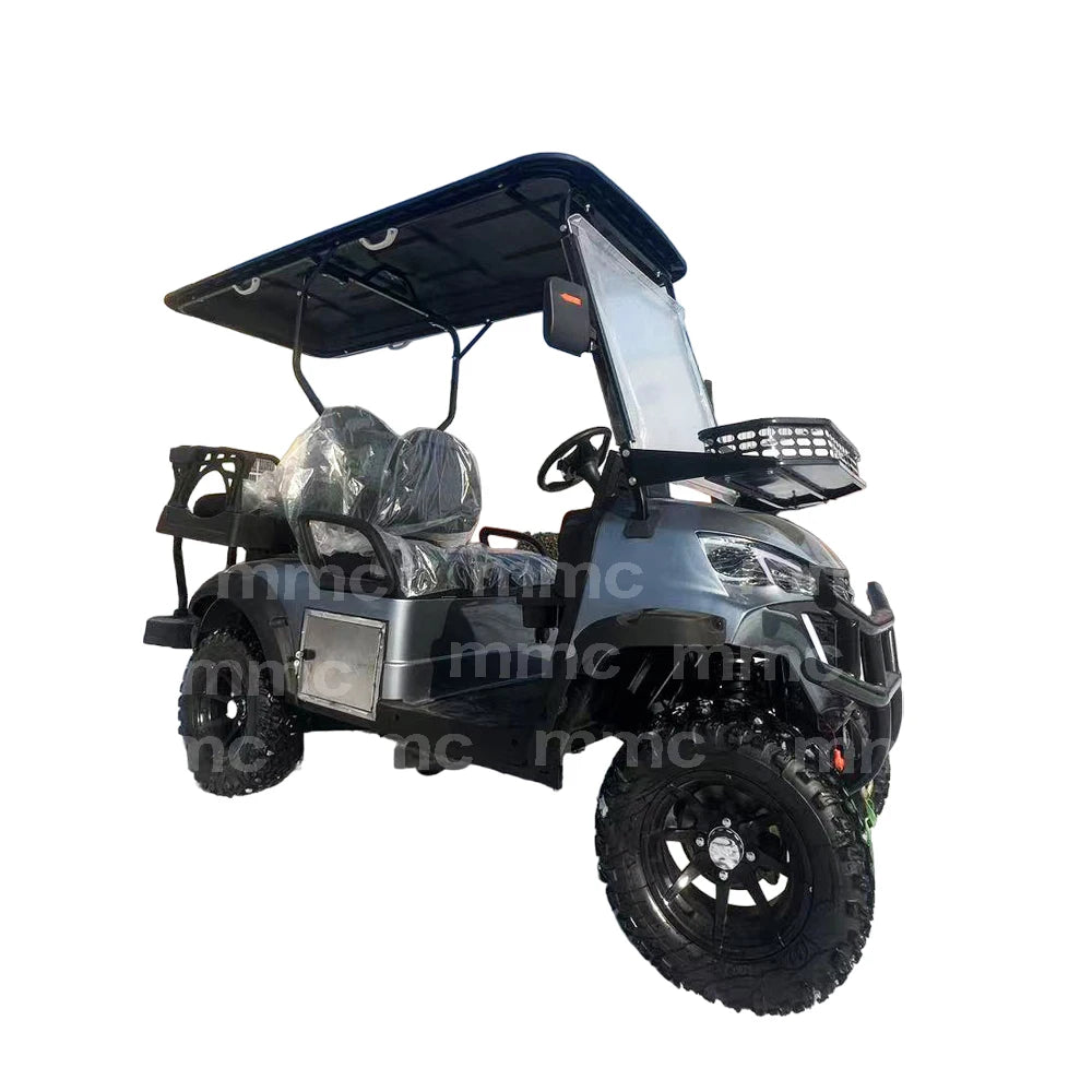 USA Street Legal 4-Seat Lithium Battery Golf Cart Folding Seat Electric Golf Carts Solar Panels Powered Golf Cart Electric Car