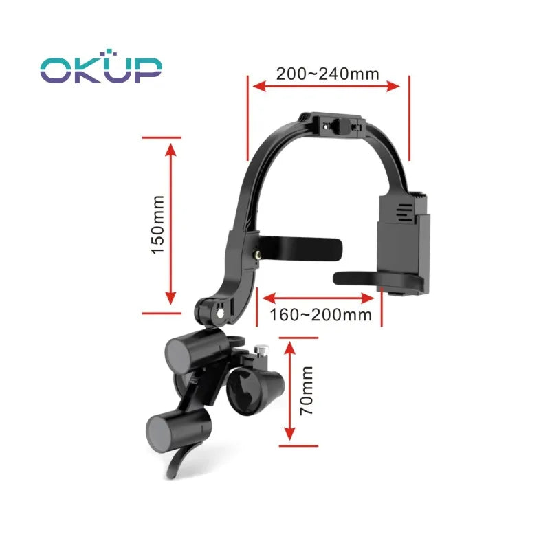 Dental Head Light LED Head Lamp 2.5X 3.5X Dentist Surgical Headlight  Magnification Binocular Loupes For Lab Dentistry Equipment