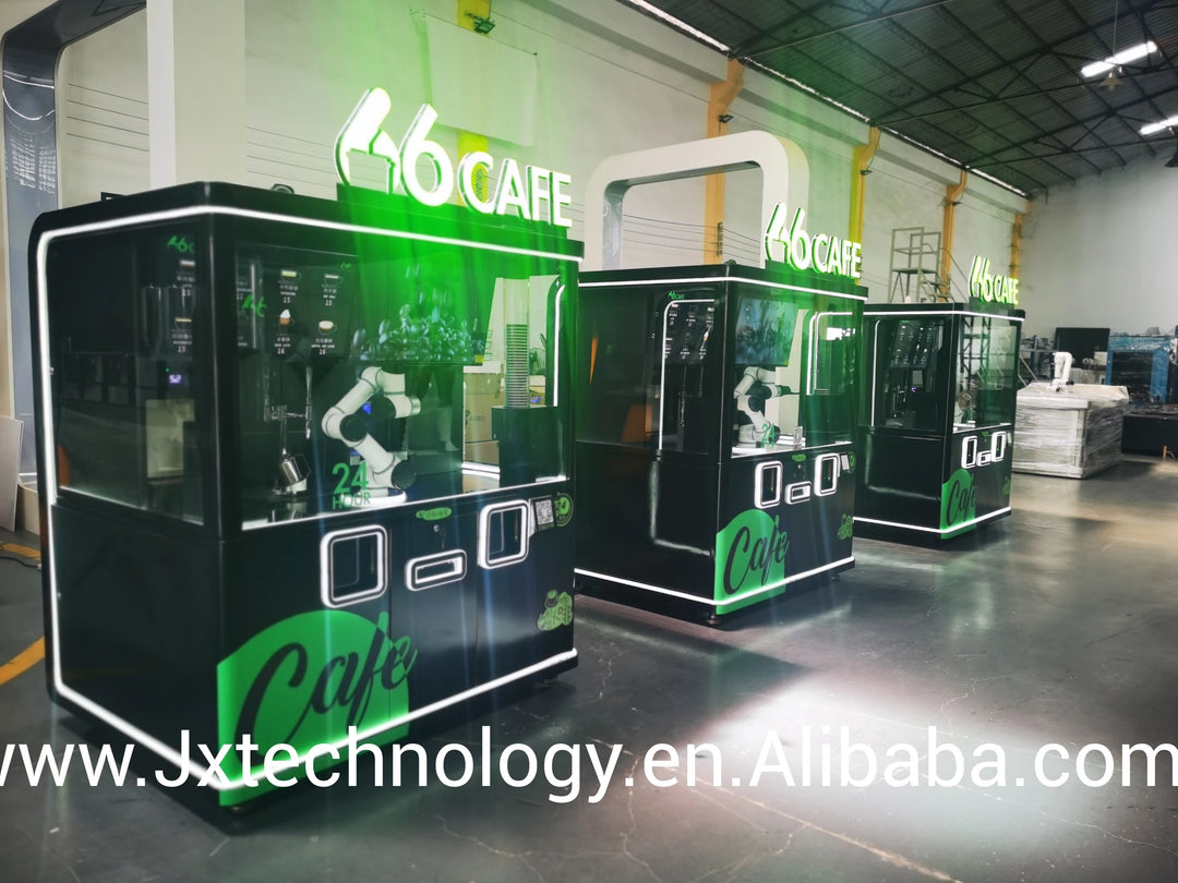 fully automatic with LCD touch screen coffee Kiosk robotice arm grind coffee vending machine