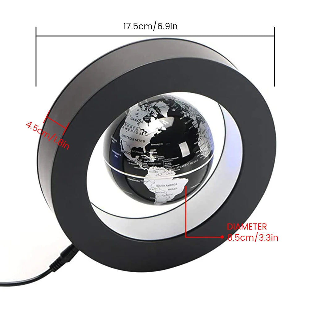 Magnetic Levitation Light World Map Home Decoration LED Night Light Circular 3-inch Novel Ball Light Birthday And New Year Gift