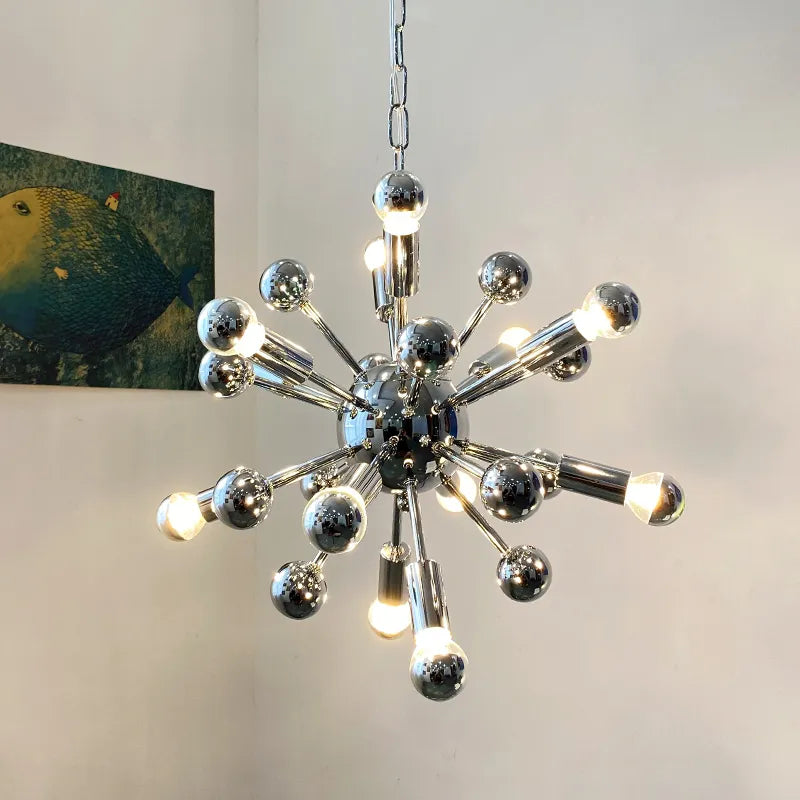 Medieval Nostalgic Space Age Decoration Lighting Ceiling Lamp 70's Industrial Style Chandeliers Chrome Dining Room Wall Sconce