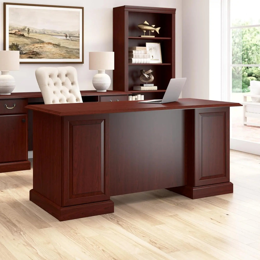 Home by Bush Furniture Bennington Executive Desk, Harvest Cherry