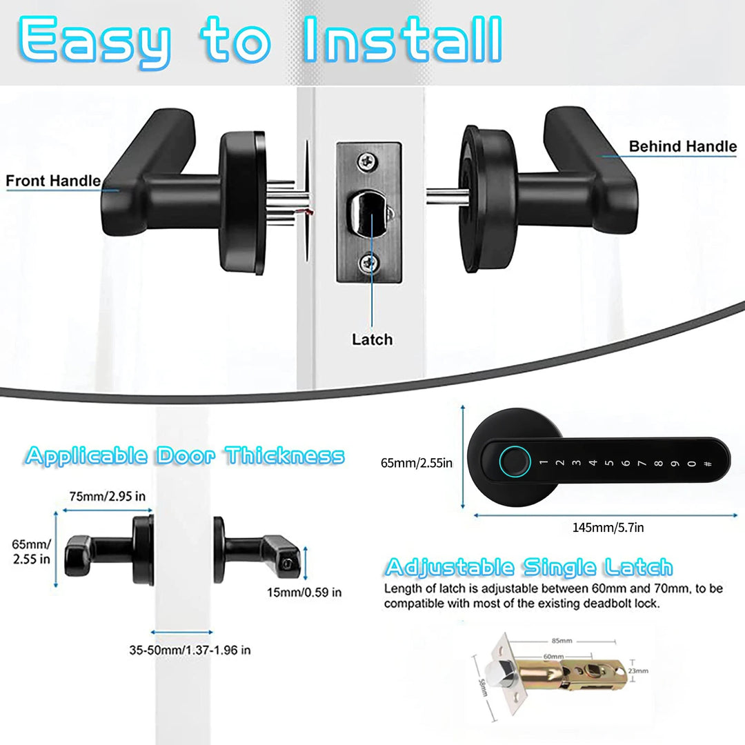 tuya biometric electronic lock Digital Smart fingerprint door lock Password Keyless Entry Door Knobs lock for Home Any door