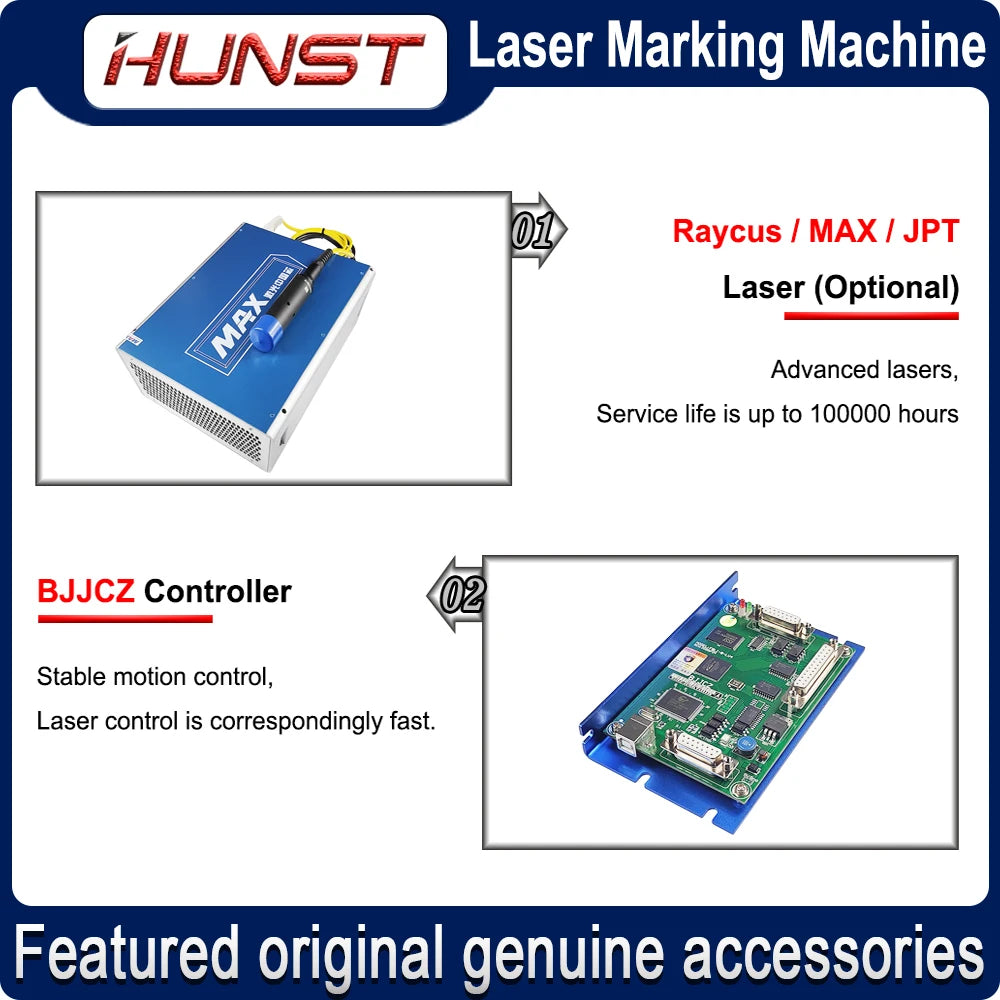 Hunst Small Laser Marking Machine, Max 30W, Portable, Foldable, Mini Fiber Engraver, DIY Marking Gift, Metal Jewelry Engraving