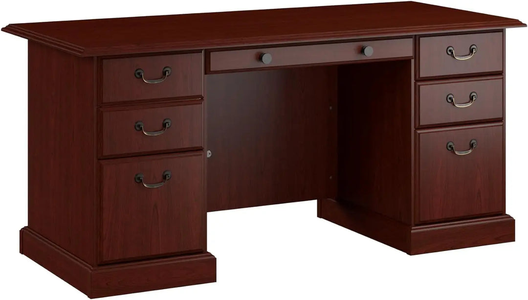 Home by Bush Furniture Bennington Executive Desk, Harvest Cherry