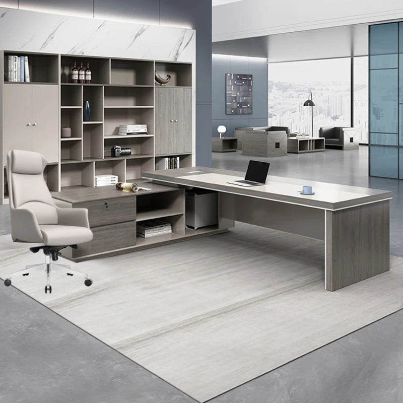 Wide Laptop Office Desks Large Modern Executive Stand Computer Desks White Drawers Escritorios De Oficina Office Furniture