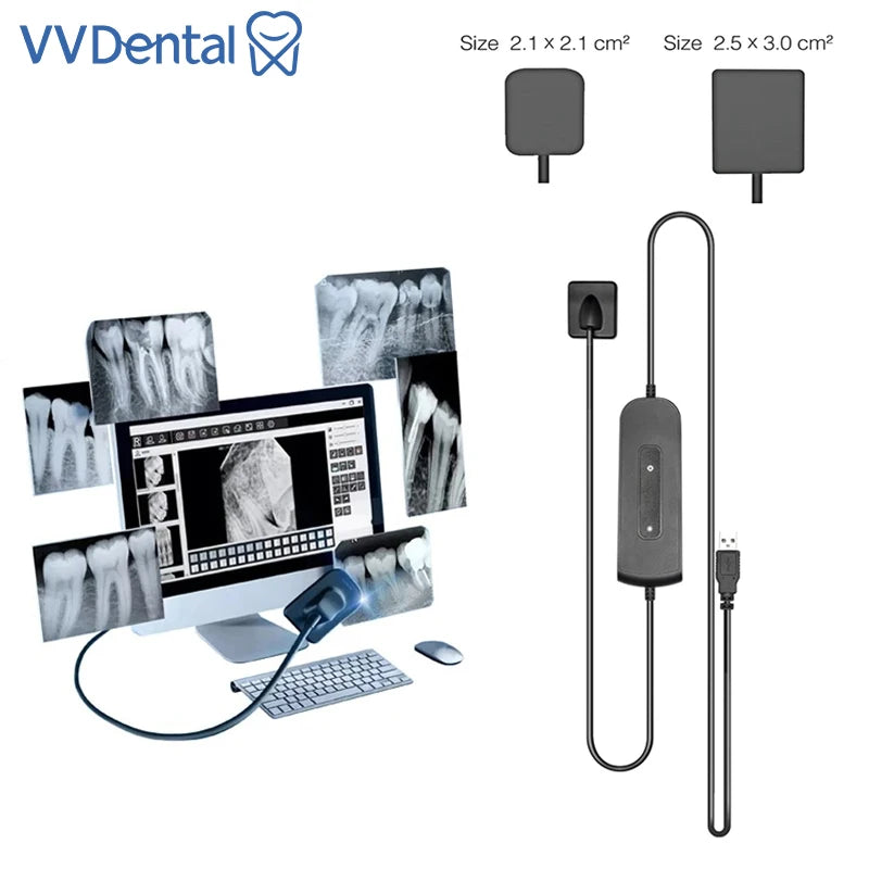 VVDental Dental Sensor X-Ray Radiovisiograph High-Frequency Rx Digital Sensor Intraoral Imaging System HD Image Dentistry Equipm