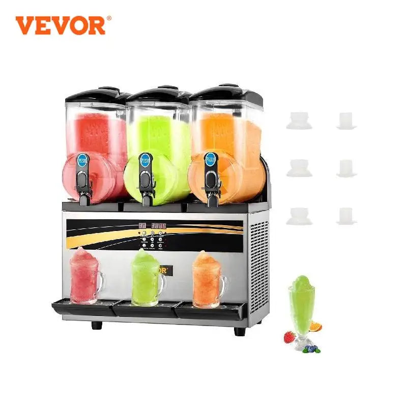 VEVOR 45L Slushy Machine Intelligent LED Control Panel Drink Dispenser Juicer Beverage Granizing Smoothie Maker for Commercial