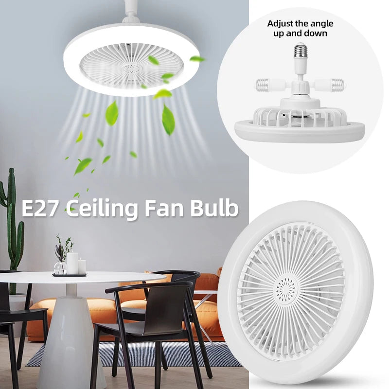 Luster Silent Ceiling Fan Light with Remote Lamp, E27 Control, Bedroom, Living, Home, Lighting Source, Ac85-265v  Ceiling Fan