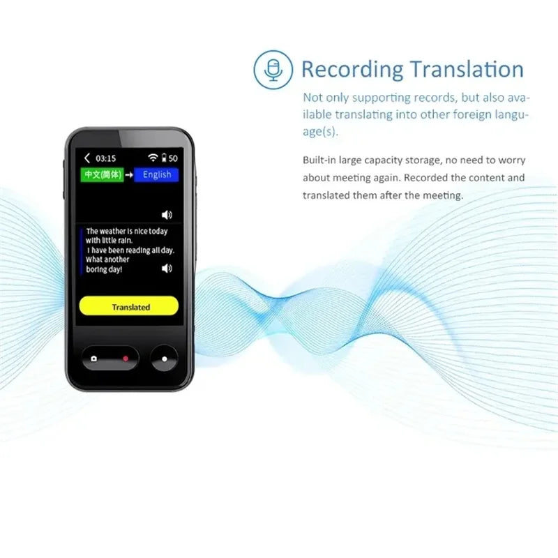 2024 New T7 Portable Audio Translator 138 Language Smart Translator Offline In Real Time Smart Voice AI Voice Photo Translator