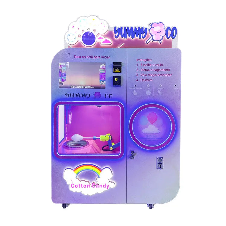 Brand New Floss Maker Pink With Bubble Cover Commercial Electric/perfect /full-automatic Cotton Candy Vending Machine