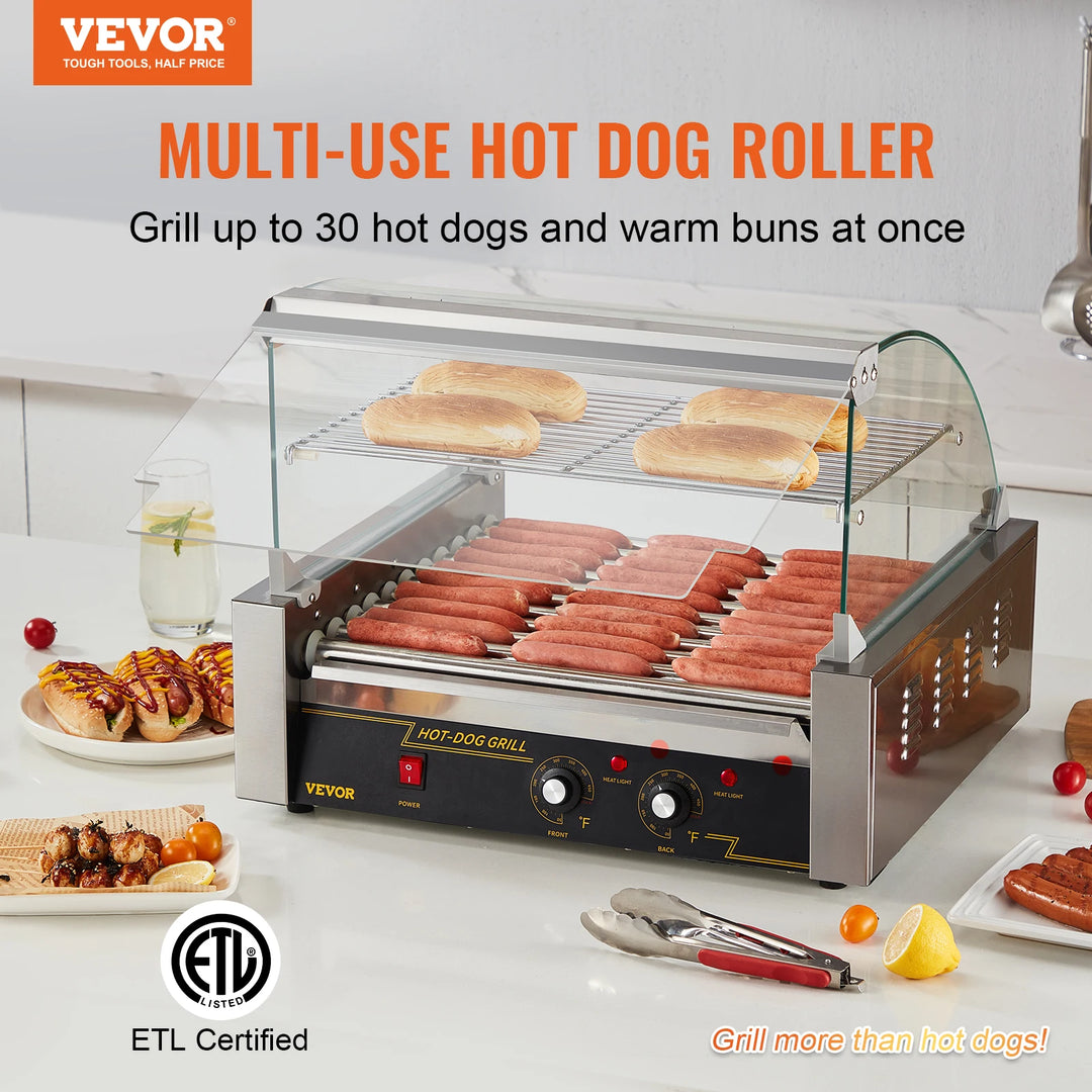 VEVOR  5/7/11 Rods Commercial Hot Dog Roller Electric Sausage Maker Barbecue Grill Machine for Camping Party Home Appliance 110V