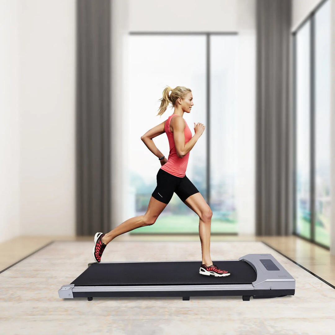 Electric Treadmill with Remote Control, Under Desk, LED Display, Walking, Jogging, Home, Office, Weight Loss Equipment