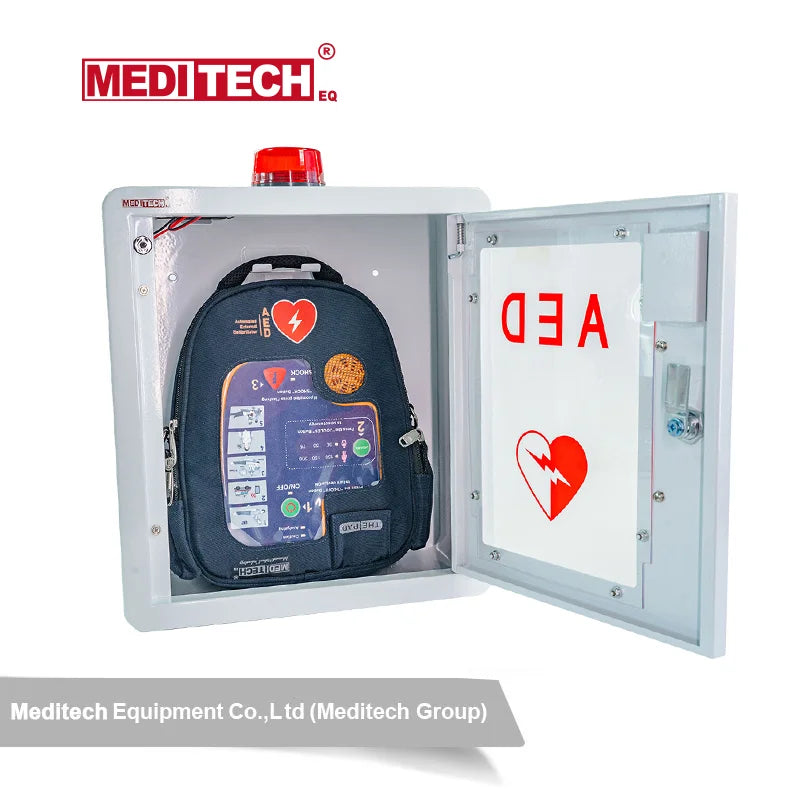 Wall-mounted external box defibrillator storage cabinet AED alarm box