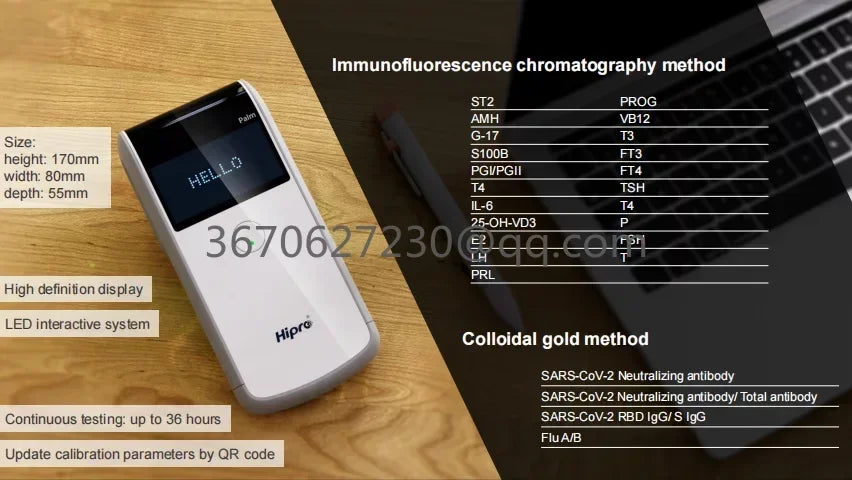 2024 NEW ARRIVAL TOP RANK POCT Fluorescence immunoassay analyzer Palm F for thyroid TSH in hospitals clinics labs