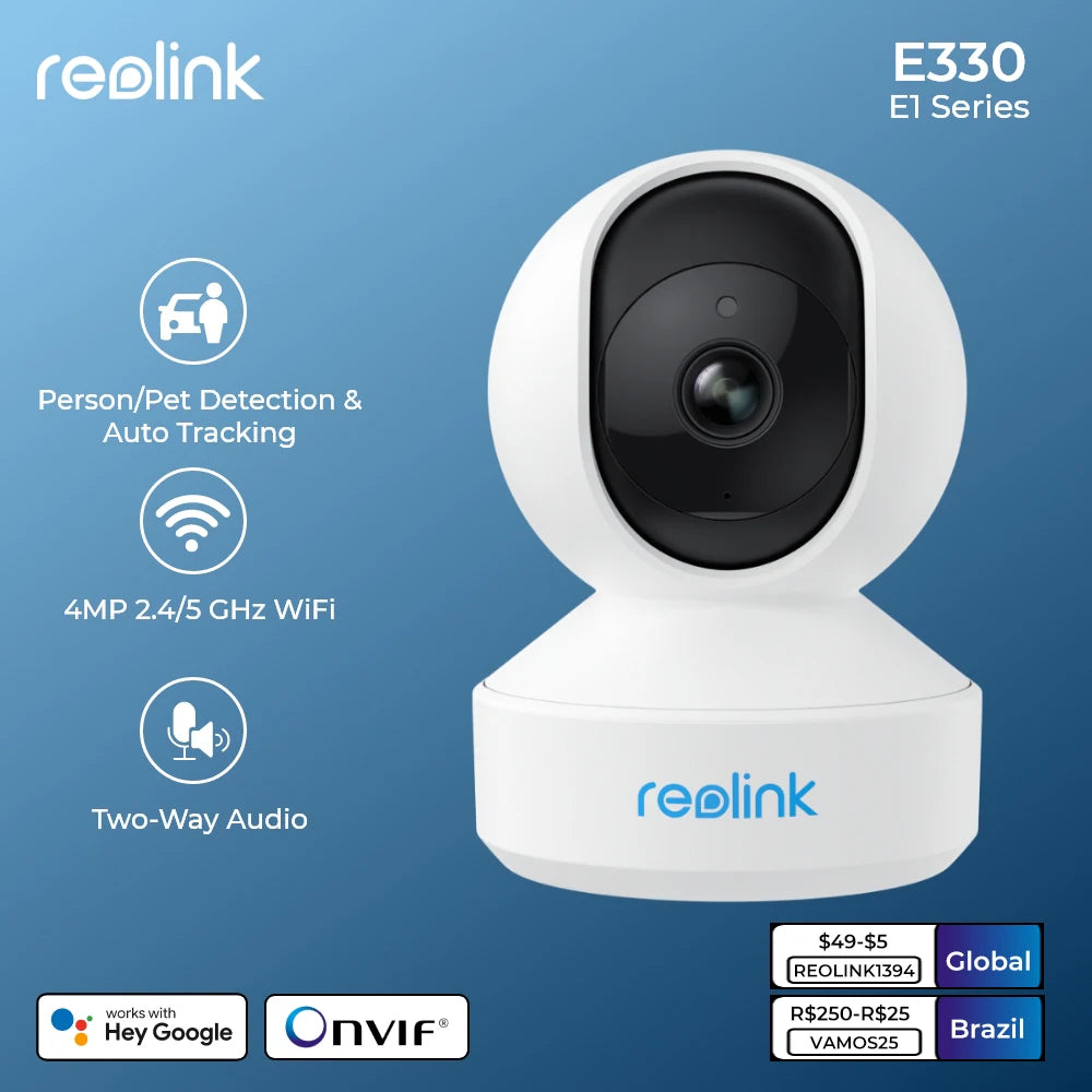 Reolink E1 Series 2K 4MP WiFi Camera Pan&Tilt 2-Way Audio Baby Monitor Indoor Cam AI Detection Home Video Surveillance Cameras