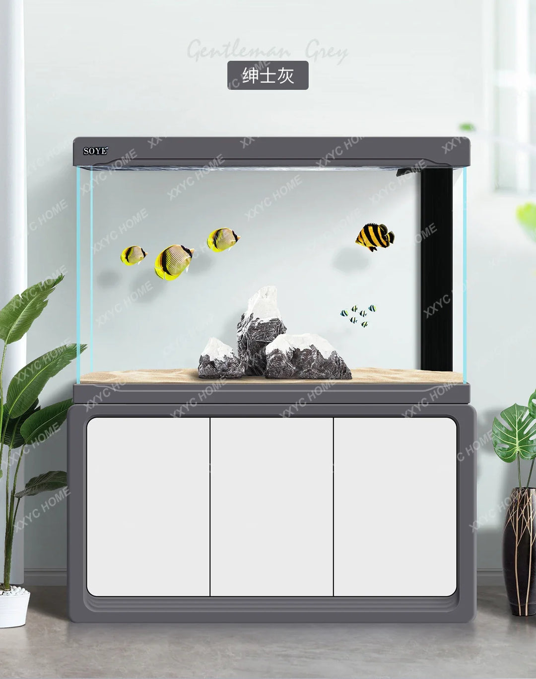 Living Room Large Super White Aquarium Ecological Partition Screens Smart Bottom Filter Home