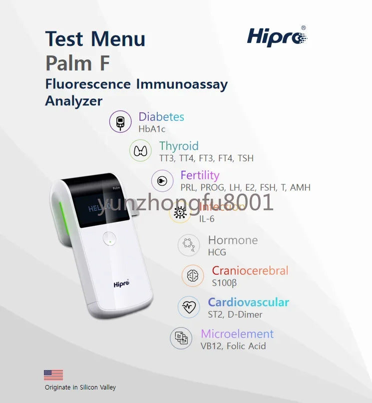 2023 NEW ARRIVAL TOP RANK POCT Fluorescence immunoassay analyzer Palm F for thyroid TSH in hospitals clinics labs