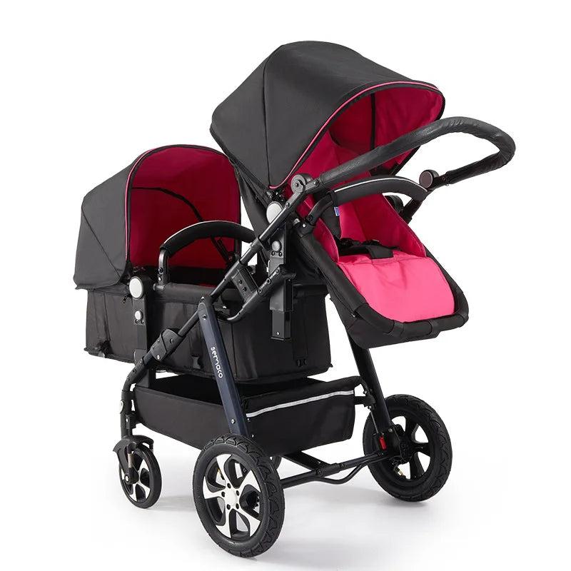 2024 New twin stroller,baby stroller,folding stroller Twins baby carriage,Double Seat stroller travel pushchair high landscape