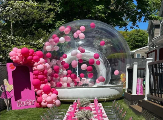 10ft /3M Stock Kid's Play Jumping Inflatable Balloon Bubble House With Blower Trampoline Jumping Garden Inflatable Bubble House