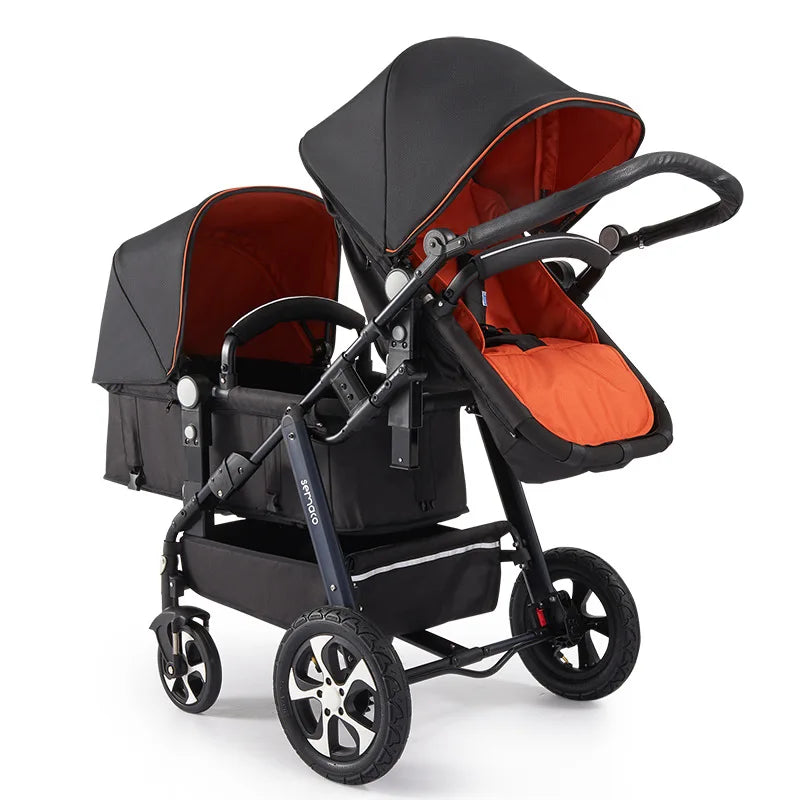 2024 New twin stroller,baby stroller,folding stroller Twins baby carriage,Double Seat stroller travel pushchair high landscape