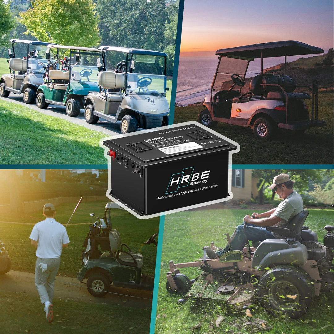 HRBE Lithium Golf Cart Battery  36V 38.4V 100Ah 105Ah 5Kw Lifepo4 Golf Cart Batteries 48 Volt Electric Golf Car Battery Pack