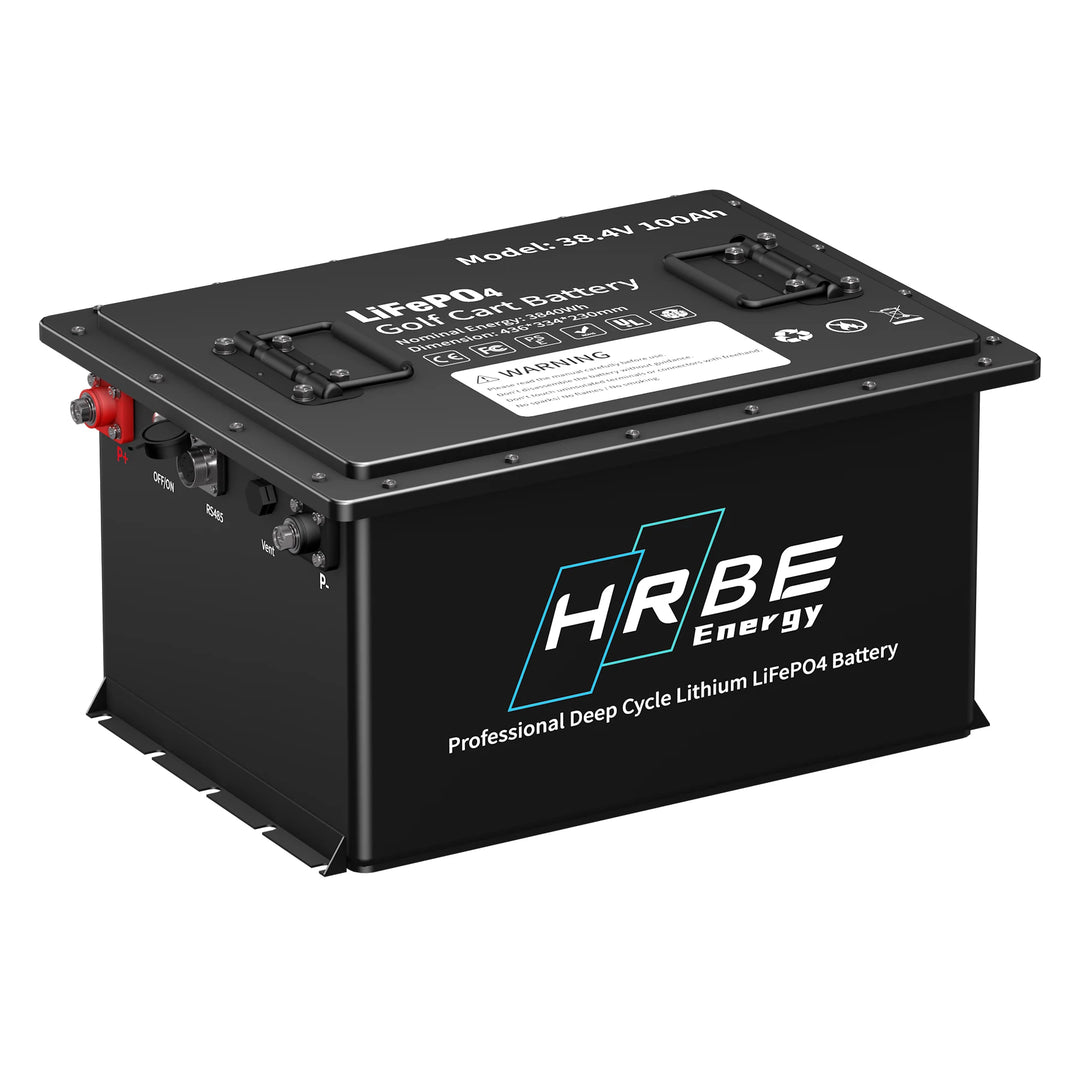 HRBE Lithium Golf Cart Battery  36V 38.4V 100Ah 105Ah 5Kw Lifepo4 Golf Cart Batteries 48 Volt Electric Golf Car Battery Pack