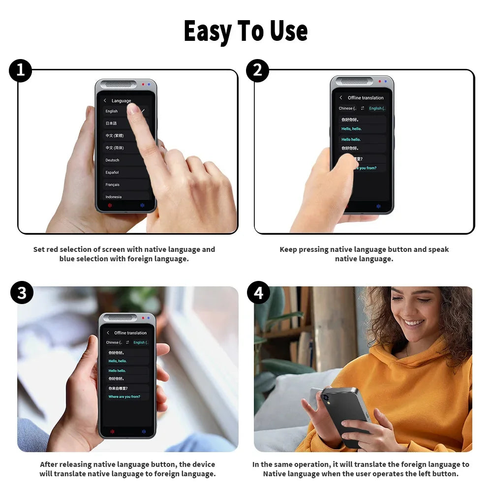 2024 New Z6 Portable Audio Translator 138 Language Smart Translator Offline in Real Time Smart Voice AI Voice Photo Hot Sale