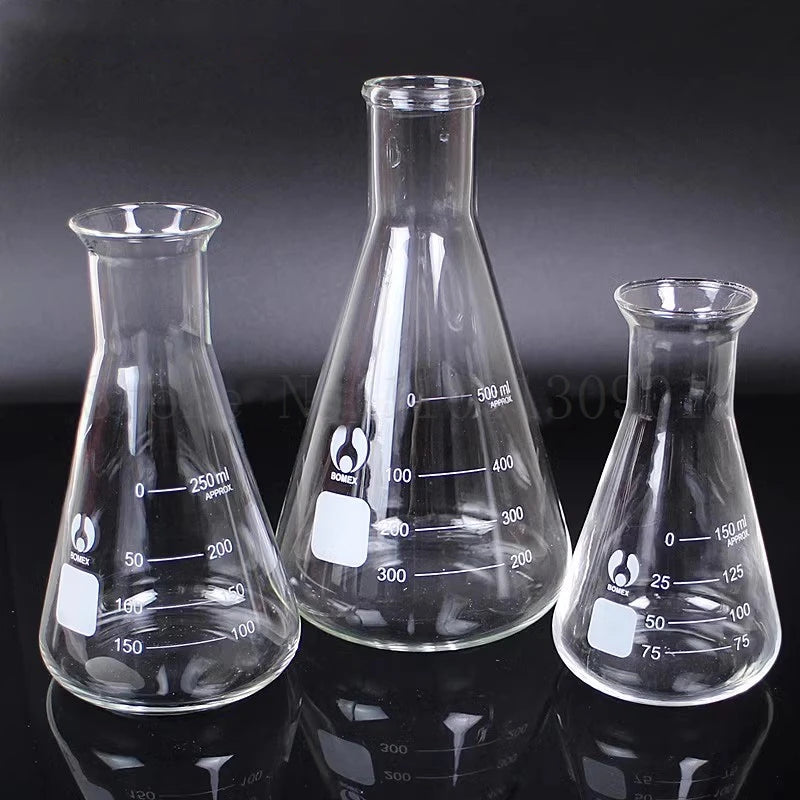 1piece 50ml-1000ml Borosilicate Glass Conical Erlenmeyer Flask for Lab Chemical Equipment