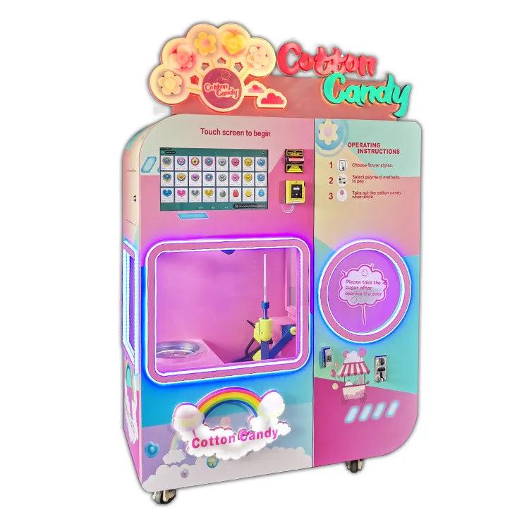 Brand New Floss Maker Pink With Bubble Cover Commercial Electric/perfect /full-automatic Cotton Candy Vending Machine