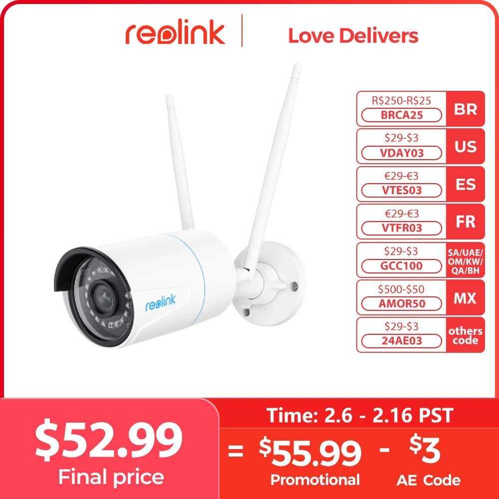 Reolink 4K Security Camera Smart Detection 8MP Wi-Fi 6 Tech Surveillance Cameras Onvif 2.4G/5Ghz Wireless 5MP Outdoor IP Camera