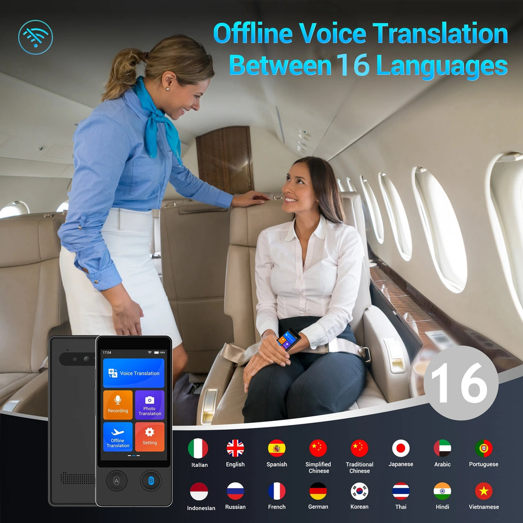 Wooask W12 Smart Translator Real Time Voice Translator Two Way Instant Language Translation Device for Travel Business