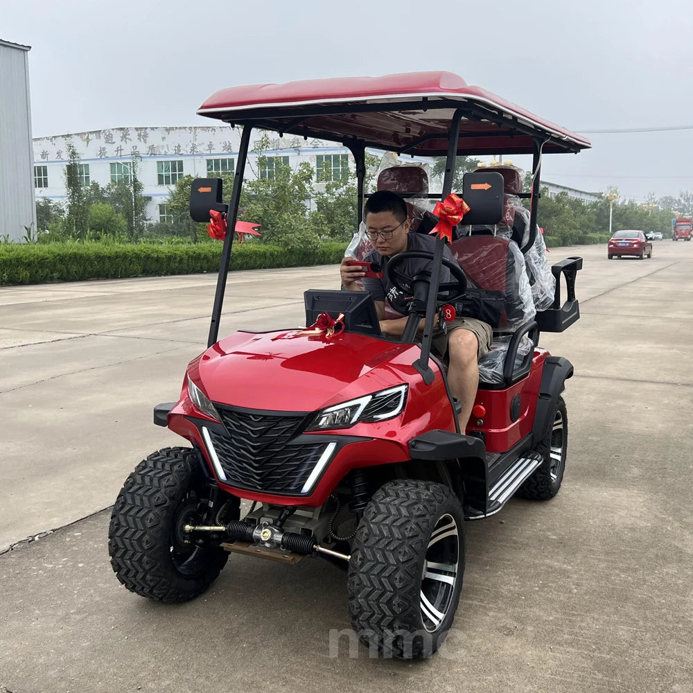 MMC Deluxe Edition Seat 72V Lithium Battery Solar Golf Carts 4 Seaters 7000W Off Road Street Legal Buggy Electric Golf Cart