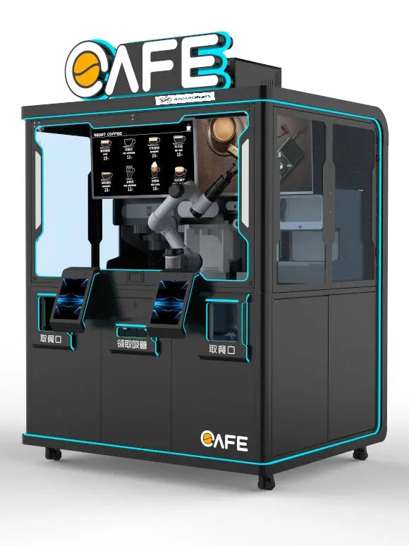 fully automatic with LCD touch screen coffee Kiosk robotice arm grind coffee vending machine