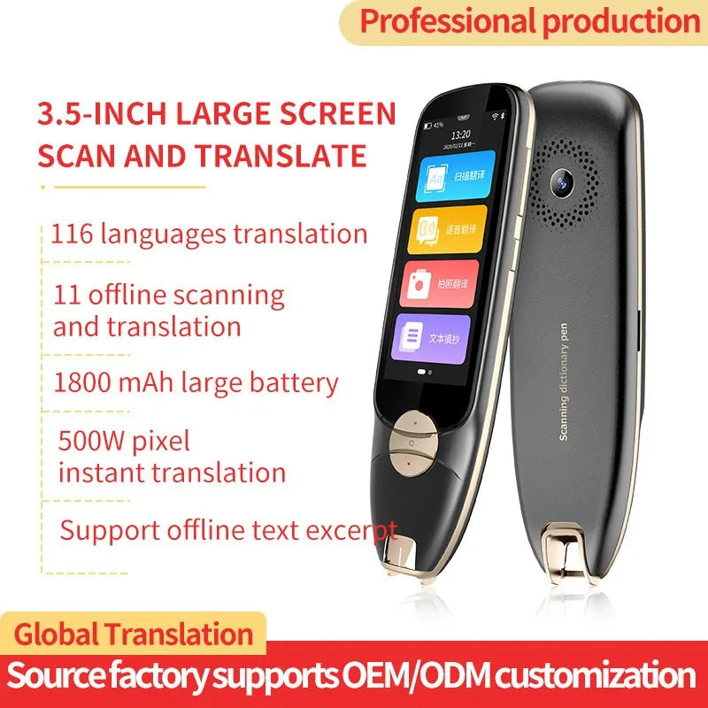 2023 New S35 3.5-inch Large-screen Offline Photo Wifi Intelligent Dictionary Global Voice Translator Text Scanning Learning Pen