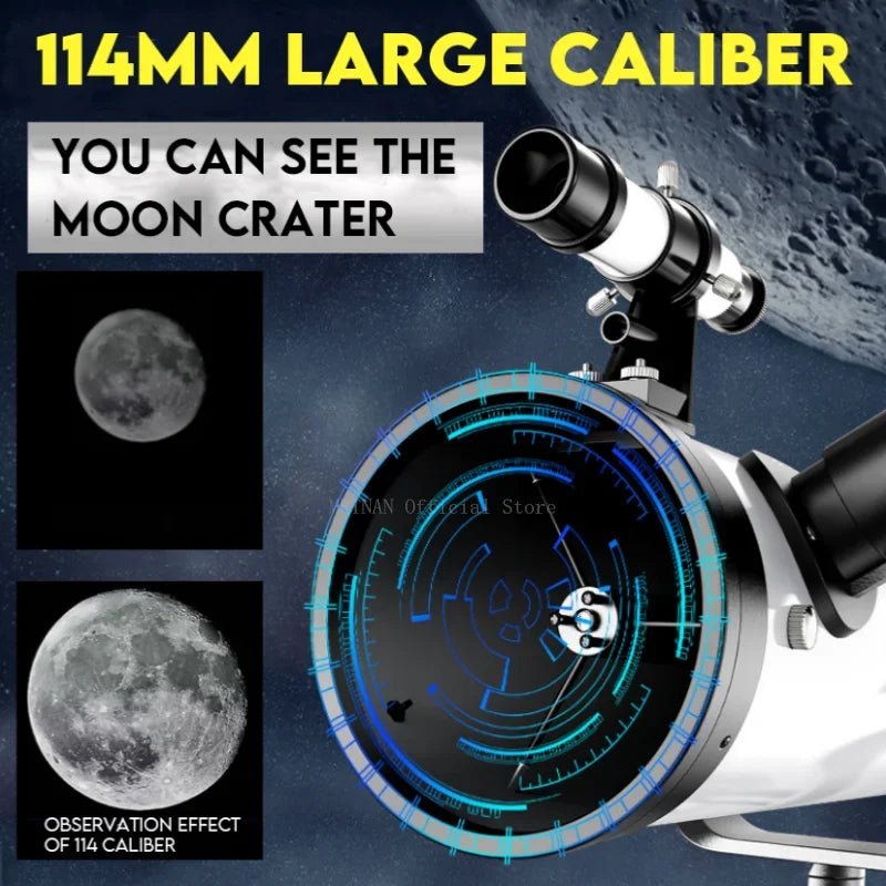 114MM Large Caliber Professional Astronomical Telescope 875X for Space Binoculars Support Take Photo Night Vision Moon