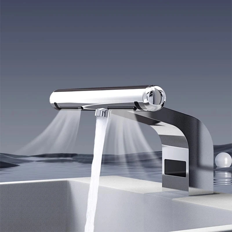 2 in 1 Design Aotumatic Hand Dryer and Sensor Faucet Hot ＆ Cold Basin Tap Jet Air Hand Dryer for Bathroom Hotel