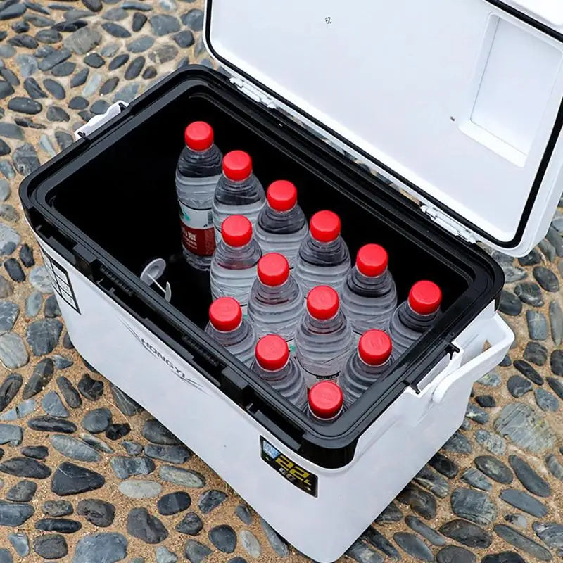 10-22L Fishing Cooler Box Fishing Live Bait Cooler Tackle Box Fish Lure Box Refrigeration Case Camping Heat Preservation Box