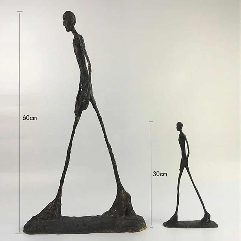 Handmade Abstract Walkers Sculpture Brass Bronze Traveler Walking Man Statue Person Walker Decoration Office Room Home Decor