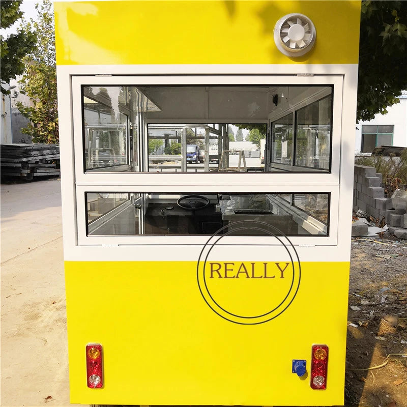 Street Mobile Fast Food Truck Coffee Bubble Tea Vending Kiosk With Catering Equipment Small Hotdog Square Dinning Car