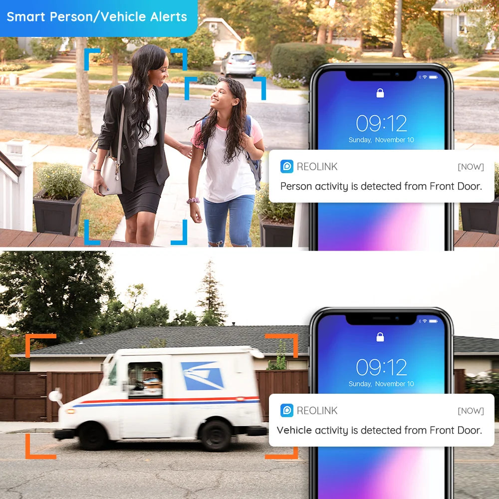 Reolink 2Pcs 4K PoE Outdoor Camera 8MP Human Car pet Detection Security IP Cam Smart Night Version Home Surveillance Cameras